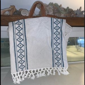 Billabong boho fringed cotton backpack